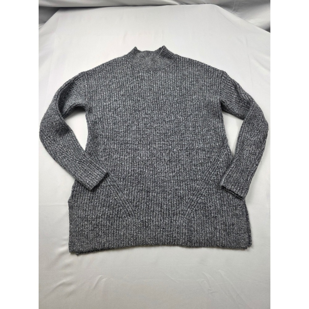 Old Navy Womens Gray Marl Ribbed Mock Neck Tunic Sweater Small